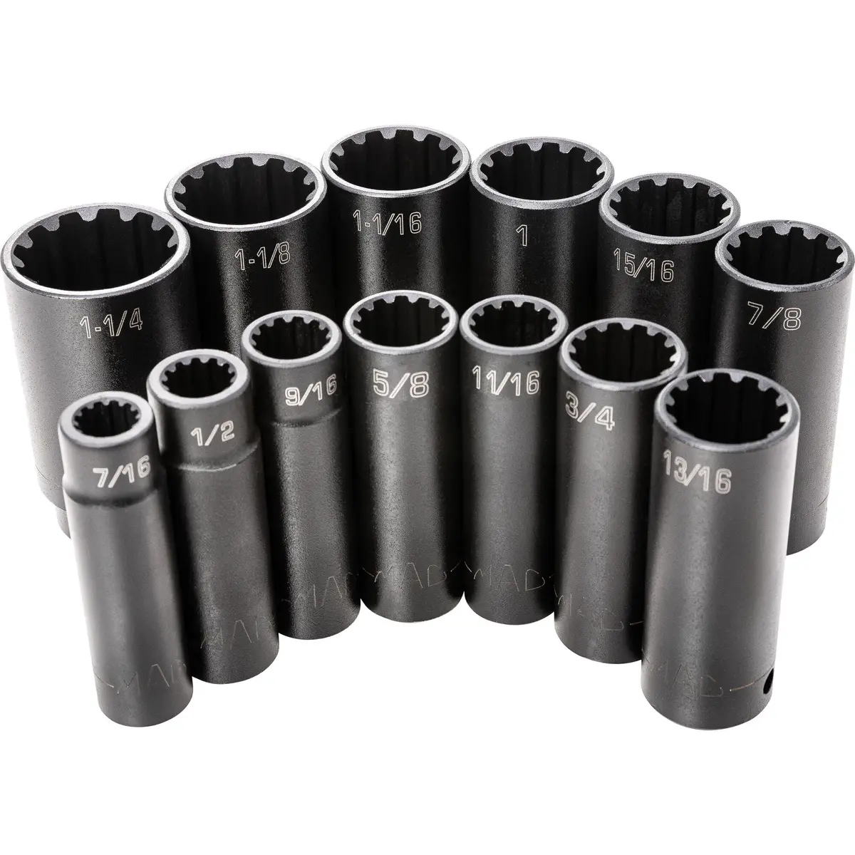 13-Pc. 1/2” Drive Sae Deep Spherical Impact Socket Set 1