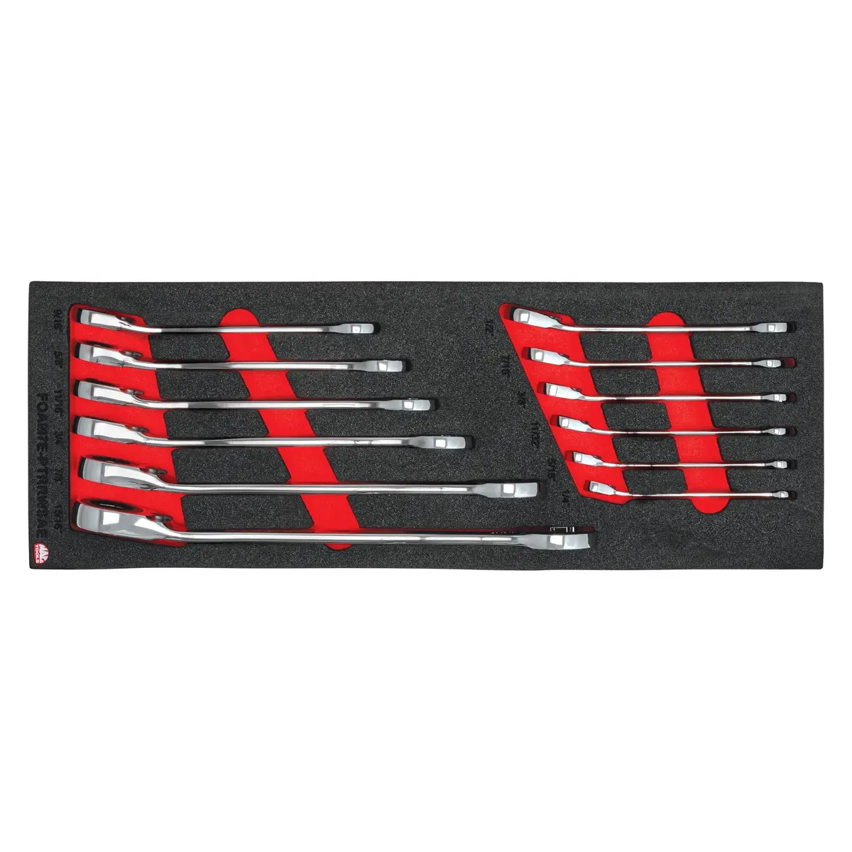 12-Pc. Sae Reversible Ratcheting Wrench Foam Set 1