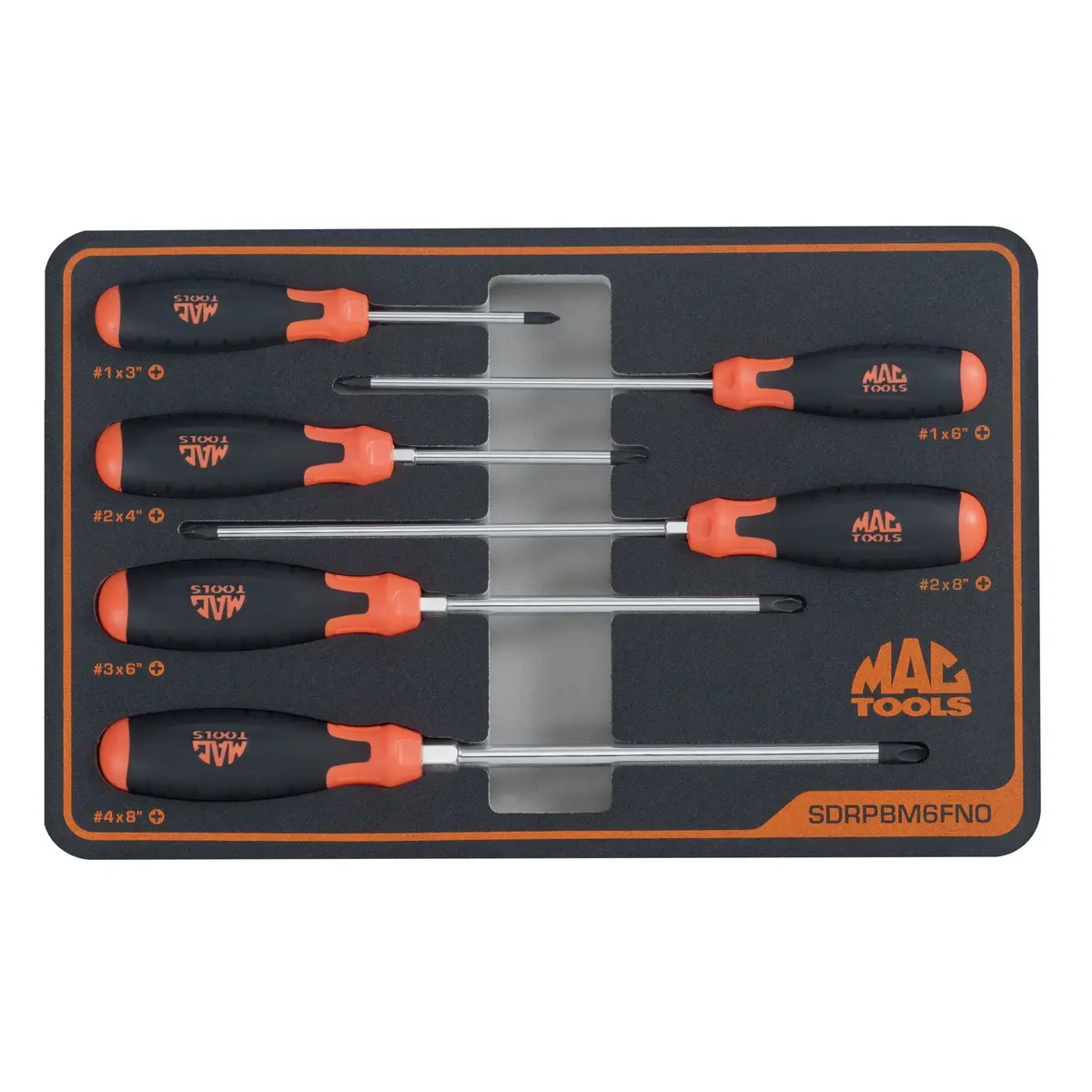 6-Pc. Screwdriver Set In Foam - Orange 1