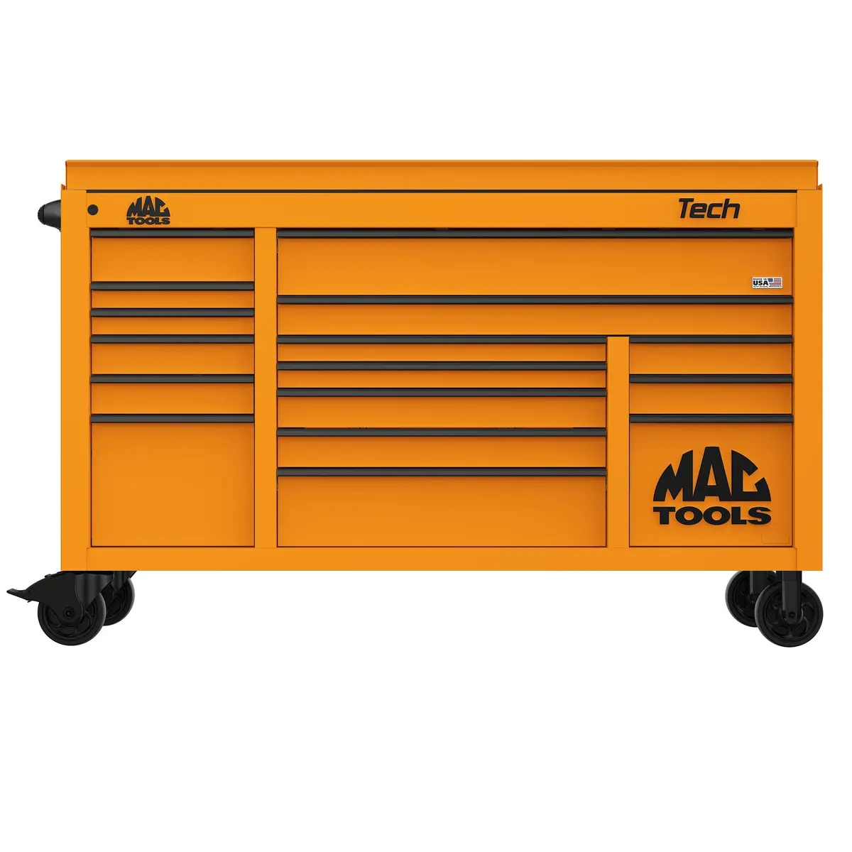 Tech™ Series 16-Drawer Drop Top Workstation - Fireball Orange 1