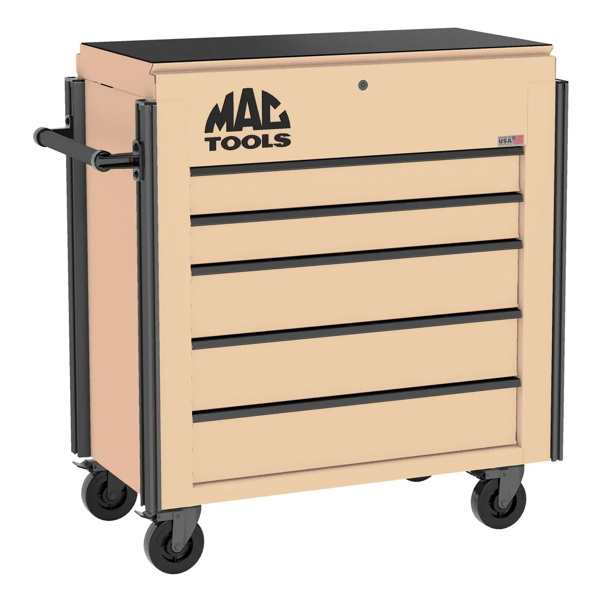 5-Drawer Utility Cart W/ Full Lid - Desert Tan 1