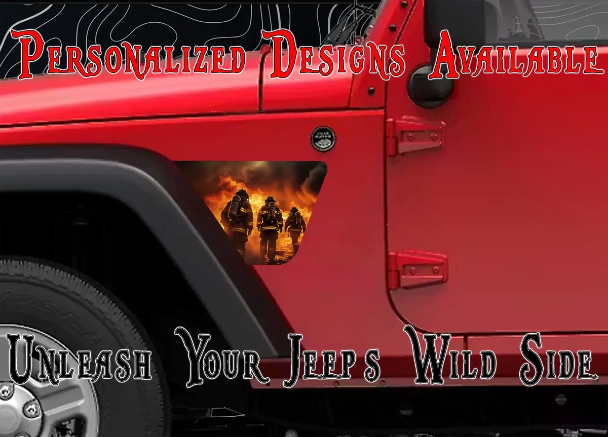 Firefighters Jk Fender Decals Fits 2007-2018 1
