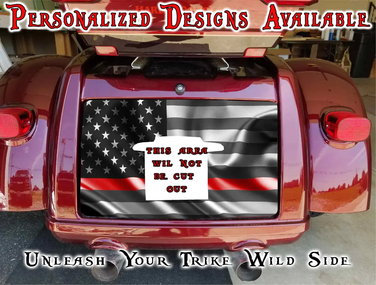 Fire Flag Harley Davidson Tri Glide Trunk Decal 1