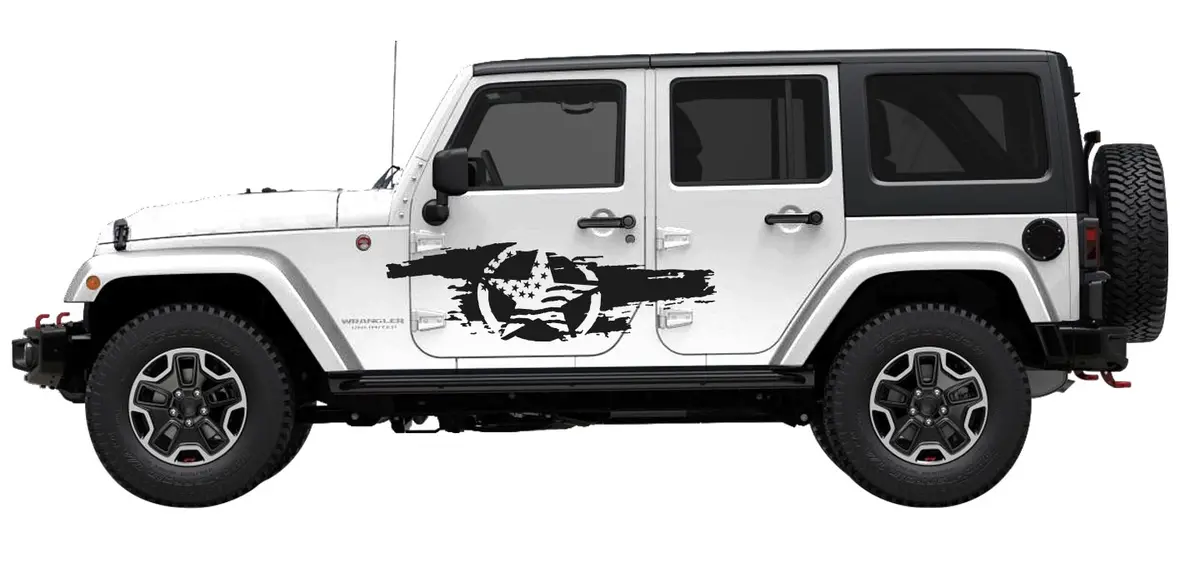 Jeep Door Decals Star Flag 1