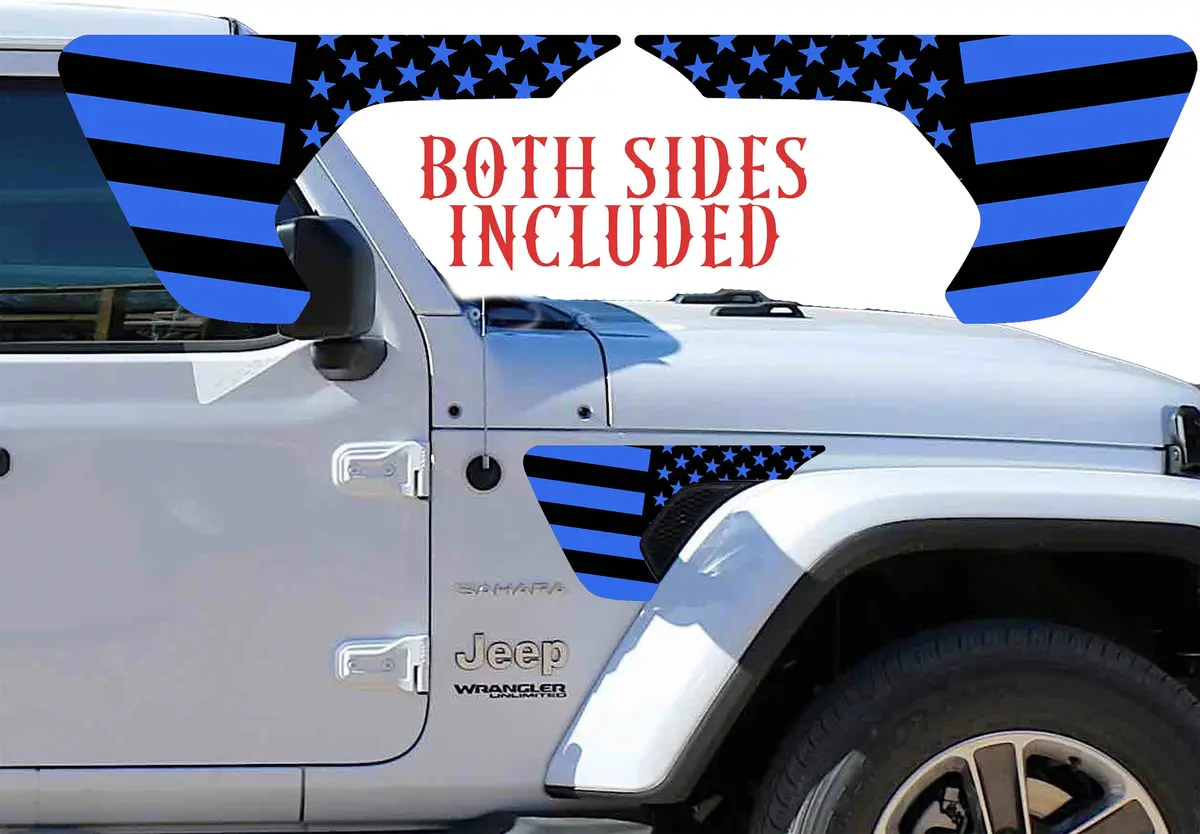 Black And Blue Flag Fender Vent For The Jl Or Jt 2018 Or Newer 1