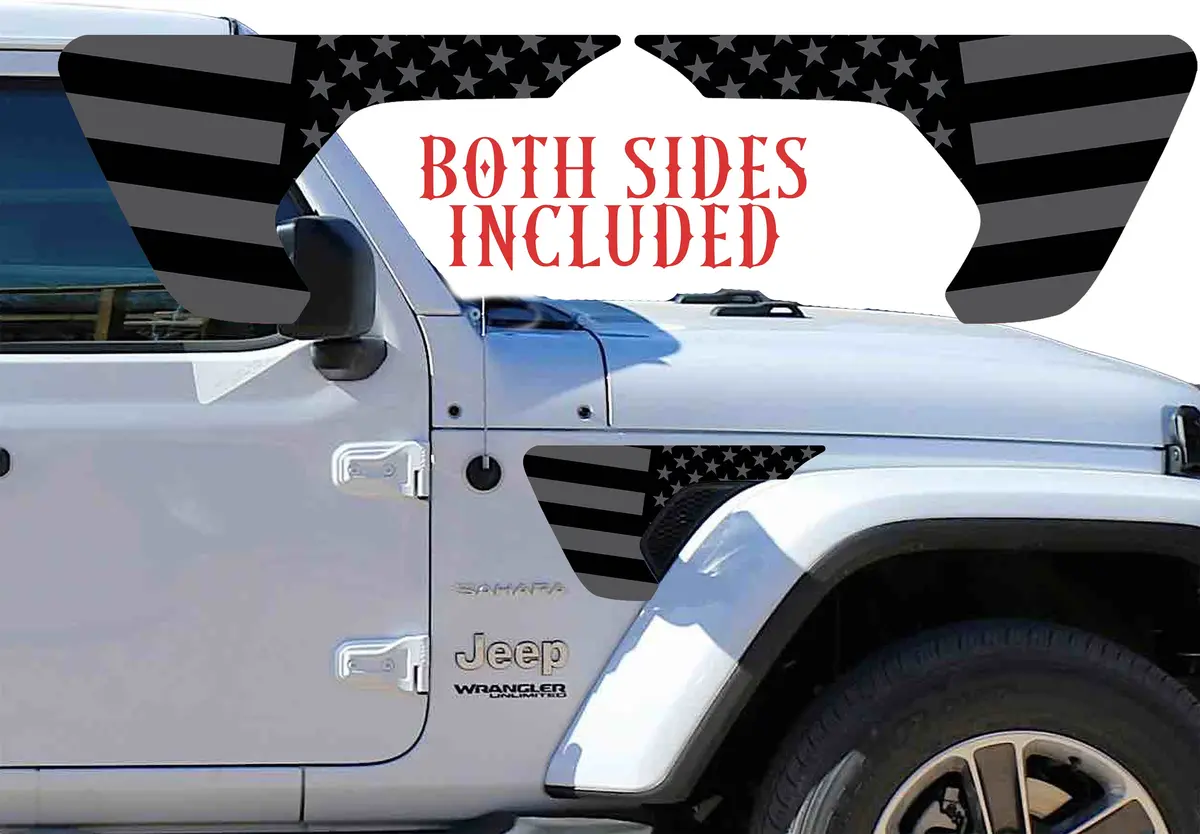 Black And Gray Flag Fender Vent For The Jl Or Jt 2018 Or Newer 1