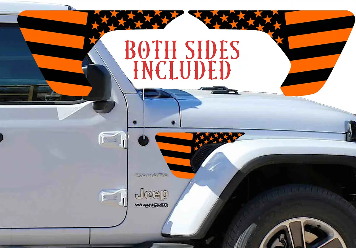 Black And Orange Flag Fender Vent For The Jl Or Jt 2018 Or Newer 1