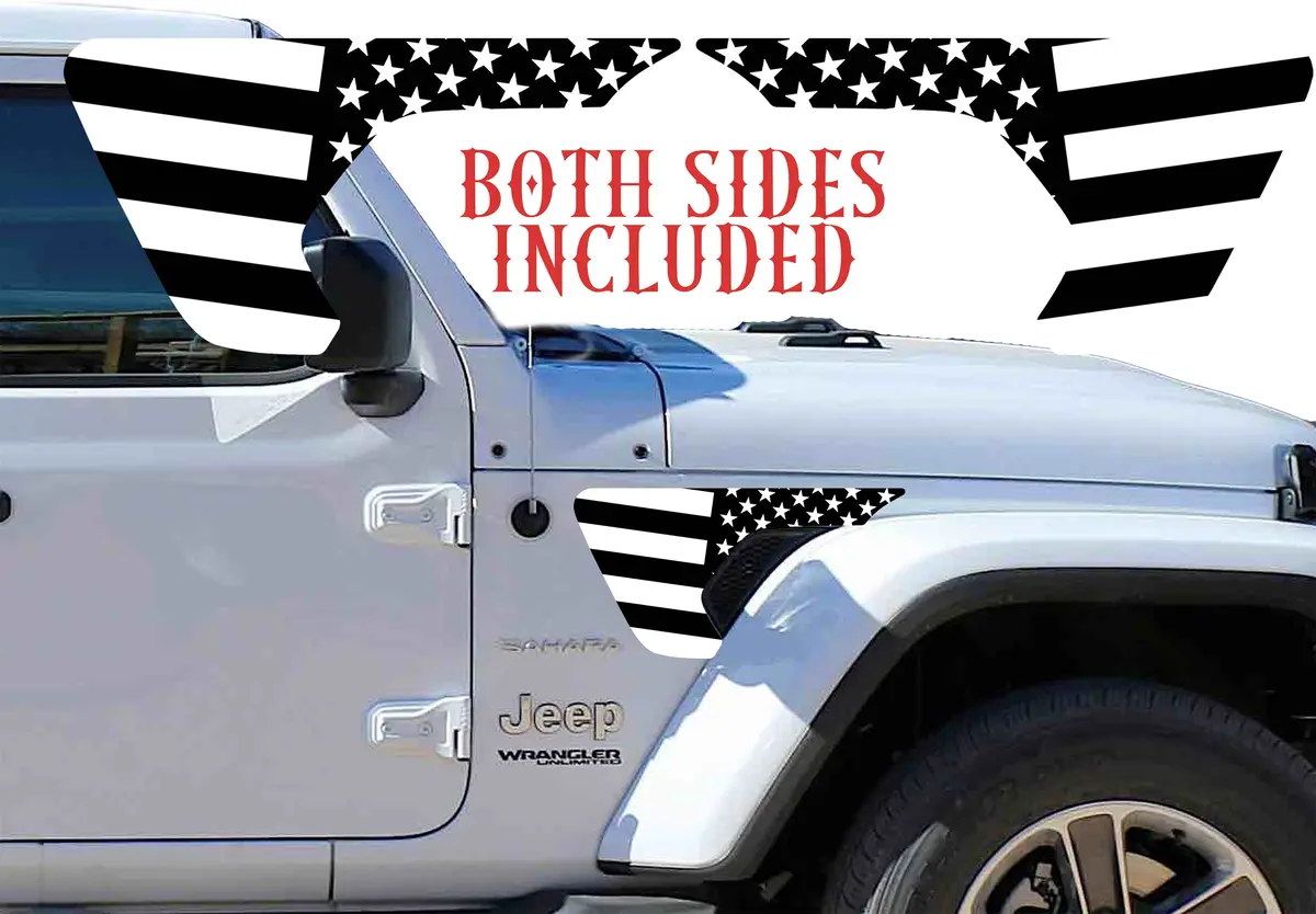 Black And White Flag Fender Vent For The Jl Or Jt 2018 Or Newer 1