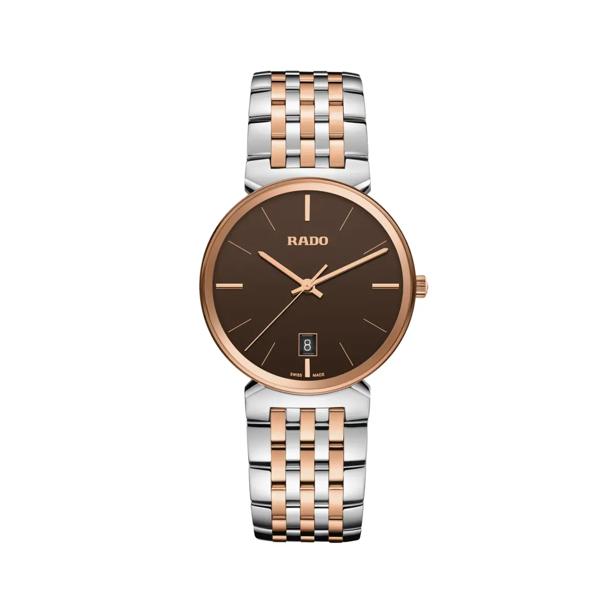 Florence Quartz Bi-Color Rose Gold And Steel 38Mm - Brown On Bracelet 1