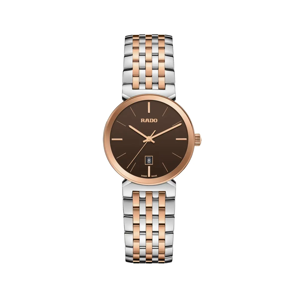 Florence Quartz Rose Gold Two-Tone 30Mm - Brown On Bracelet 1