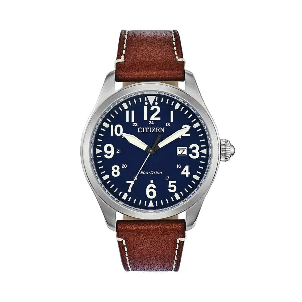 Garrison Eco-Drive 42Mm - Blue On Leather Strap 1