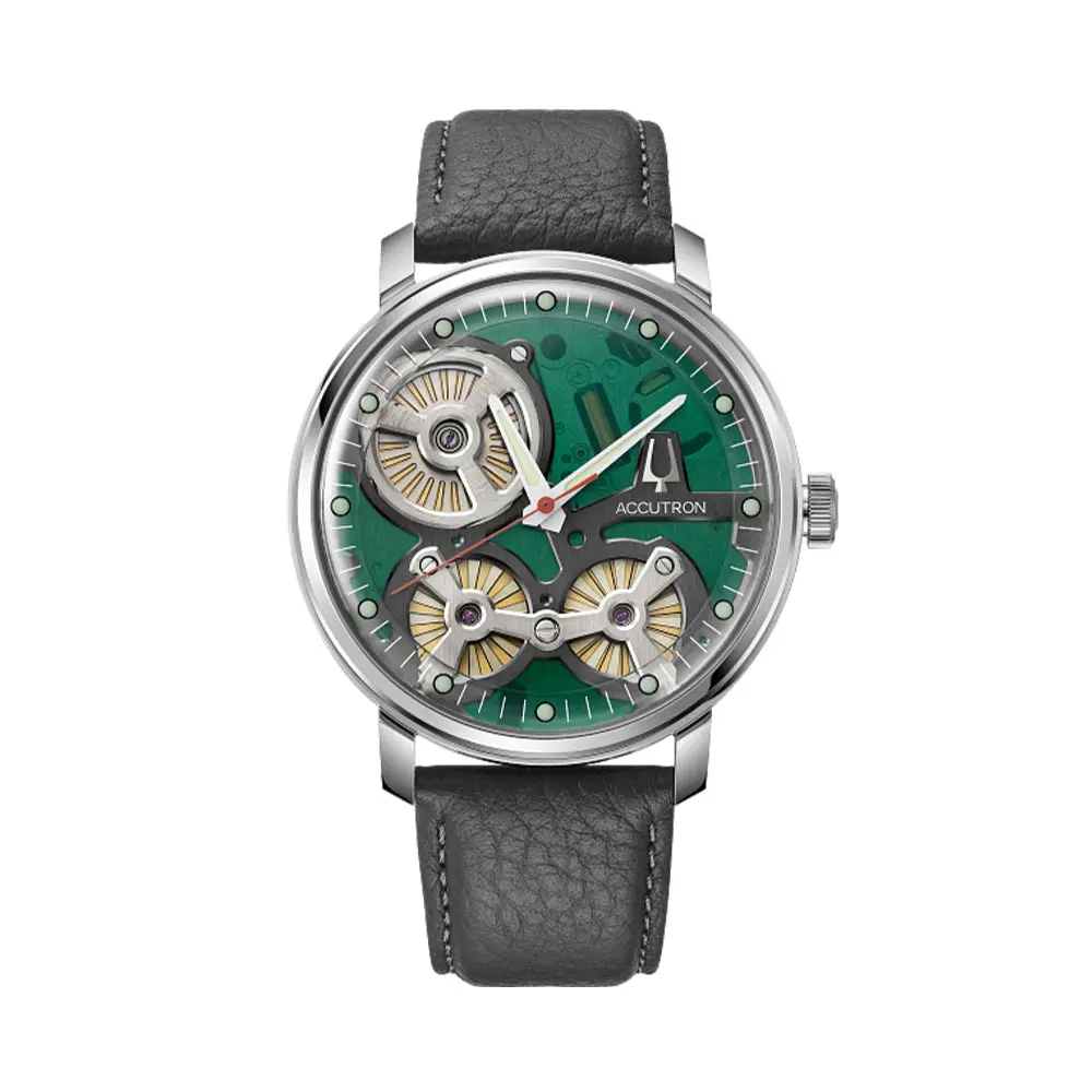 Spaceview 2020 43.5Mm - Green On Grey Strap 1