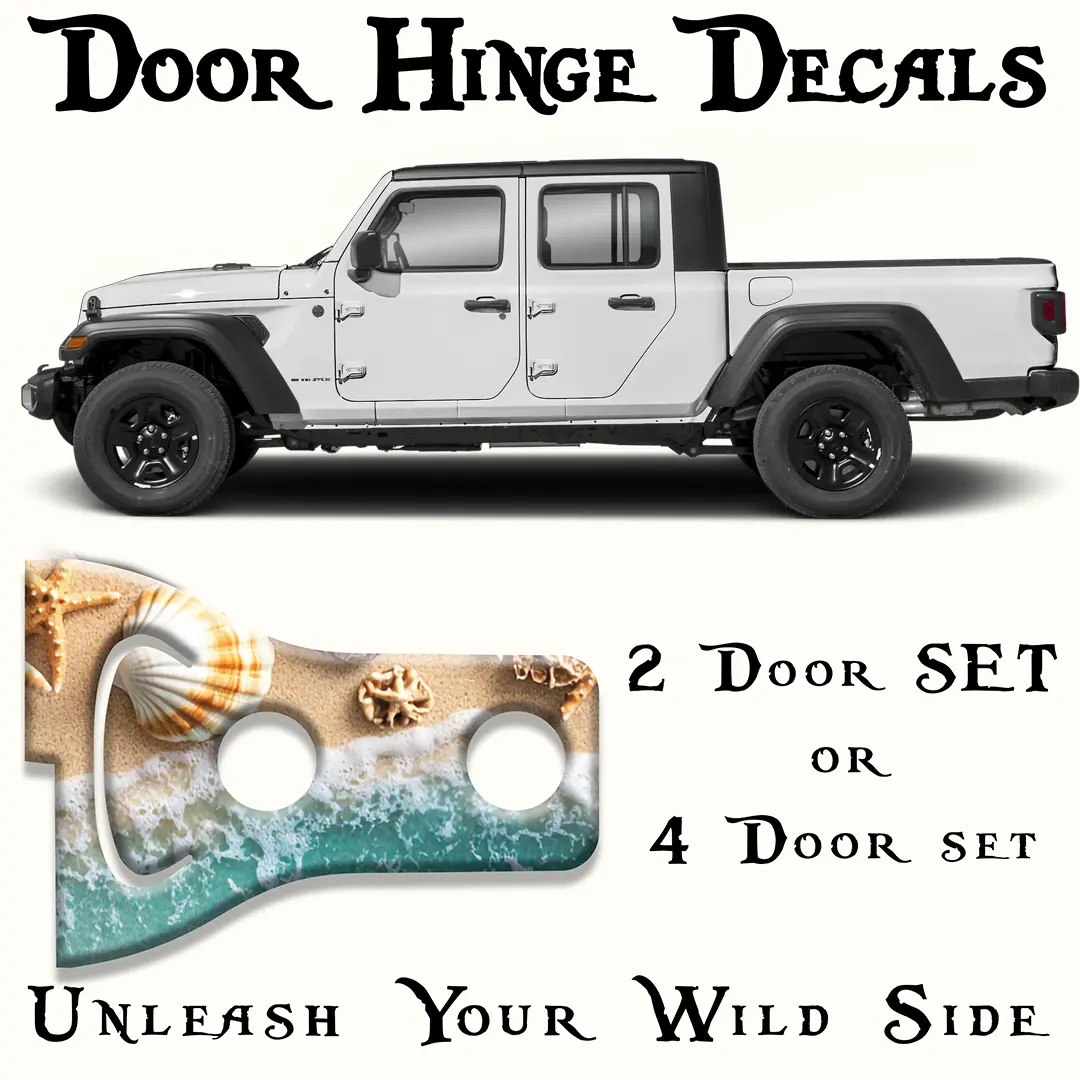 Sea Shells Print Door Hinge Decals 31 4
