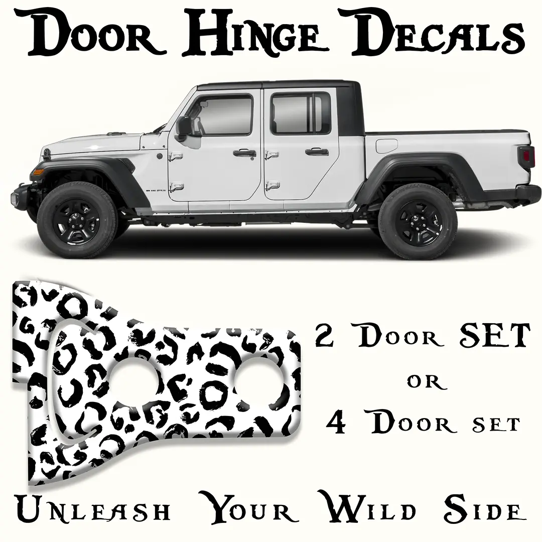 Black And White Leopard Print Door Hinge Decals 44 3
