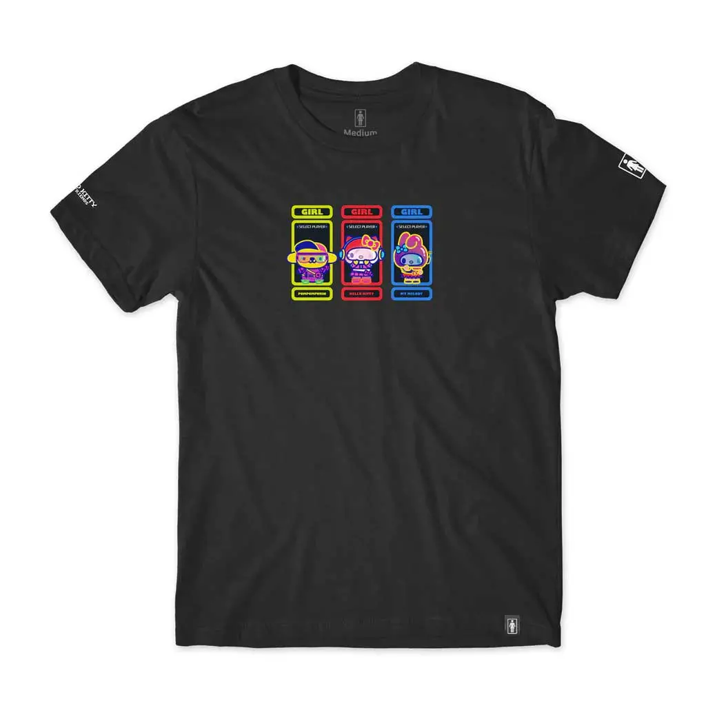 Girl X Sanrio Youth Kawaii Arcade S/S Tee - Black 1