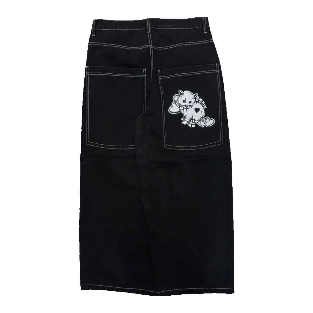 Gloe Products Wide Leg - Cat Jeans - Black 1