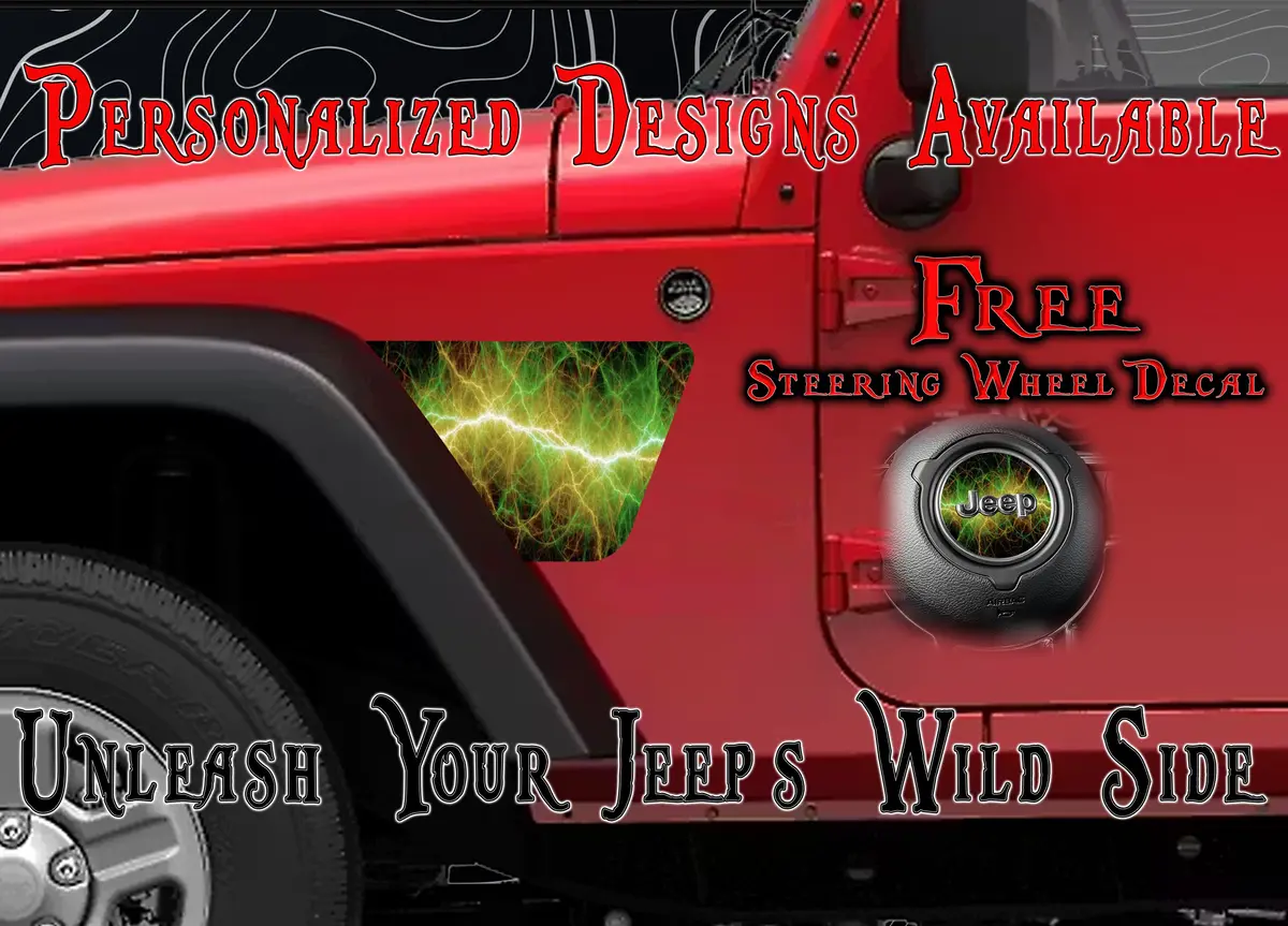 Green Lighting Jk Fender Decals Fits 2007-2018 1
