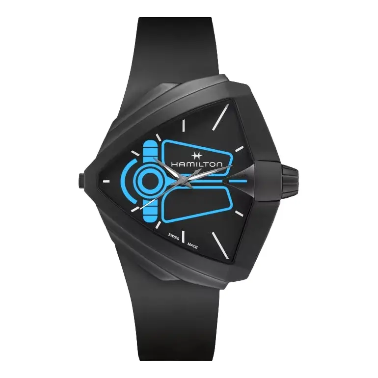 Ventura Xxl Bright Dune Limited Edition Quartz Black Pvd 52Mm X 48Mm - Black On Rubber Strap 1