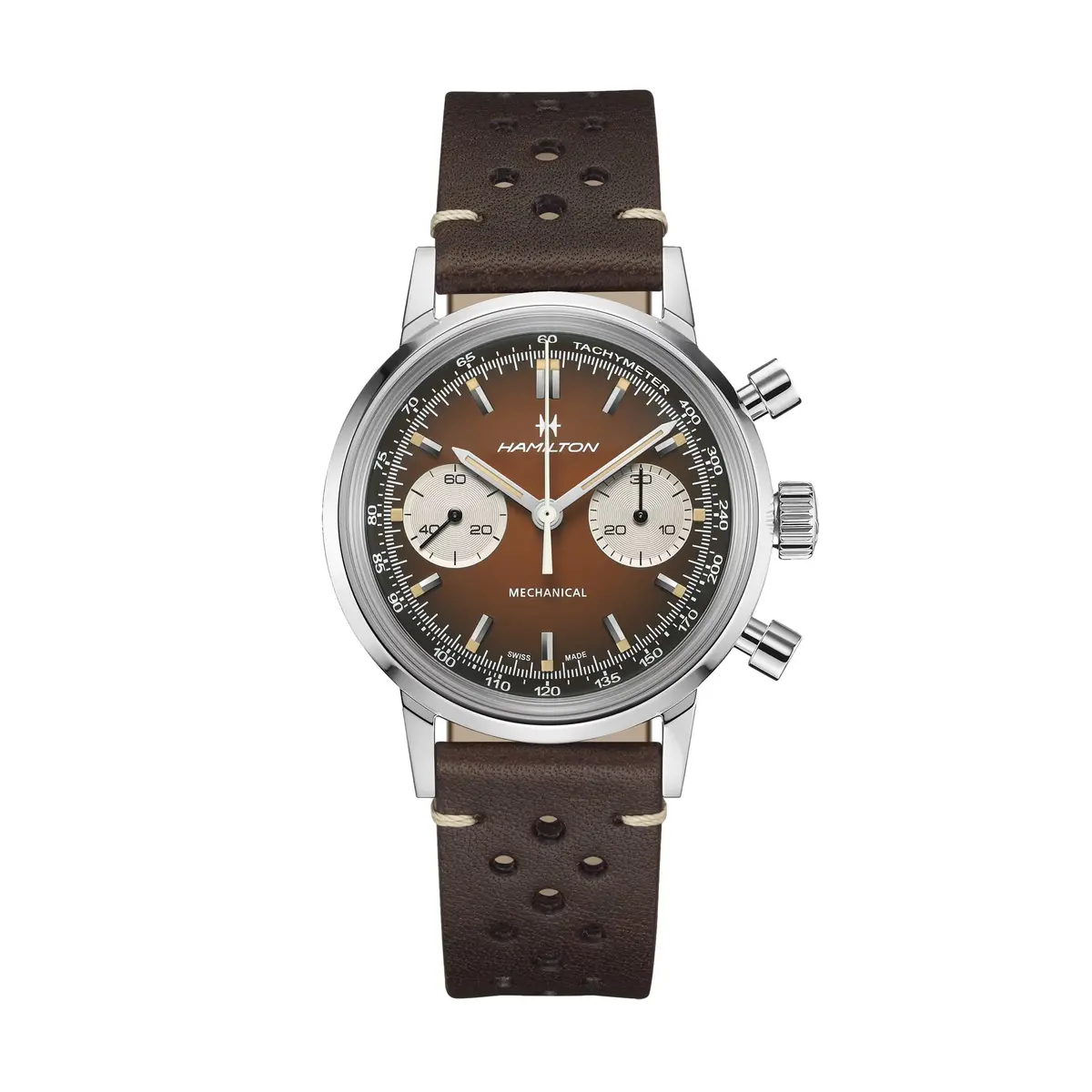 American Classic Intra-Matic Chronograph H 40Mm - Brown On Leather Strap W/ Extra Bracelet 1