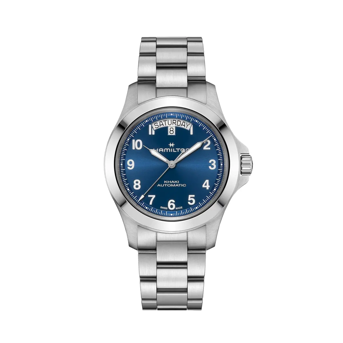 Khaki Field Auto 40Mm - Blue On Bracelet 1