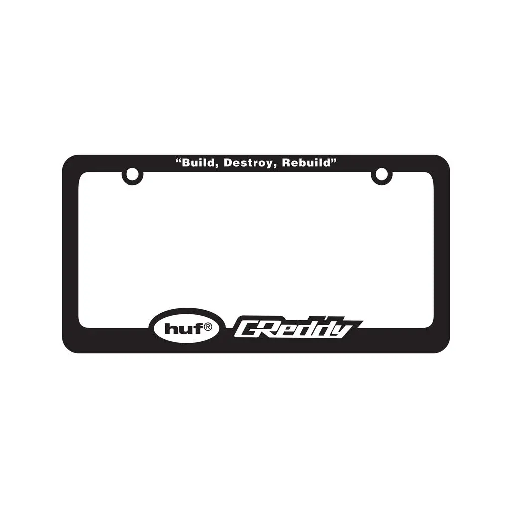 Huf X Greddy License Plate Frame - Black 1