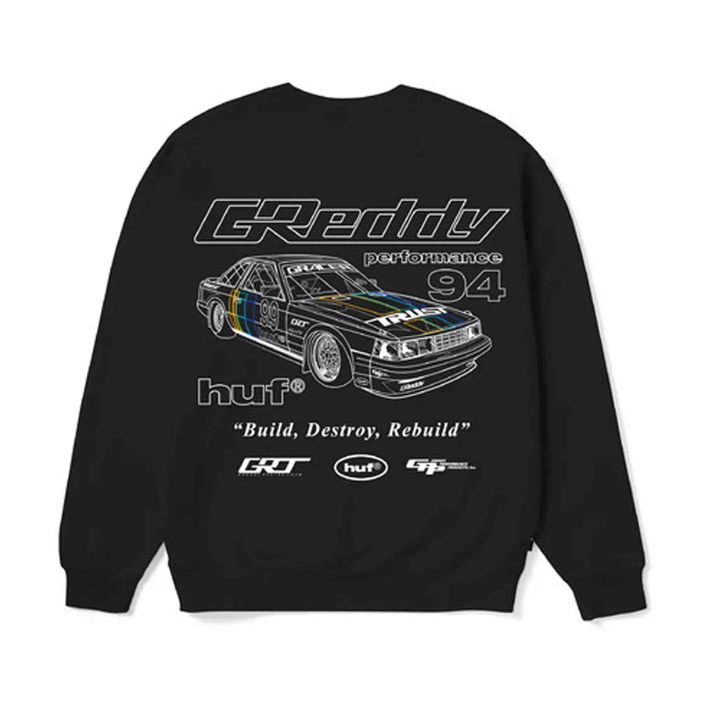 Huf X Greddy Retro Mod Crew - Black 1