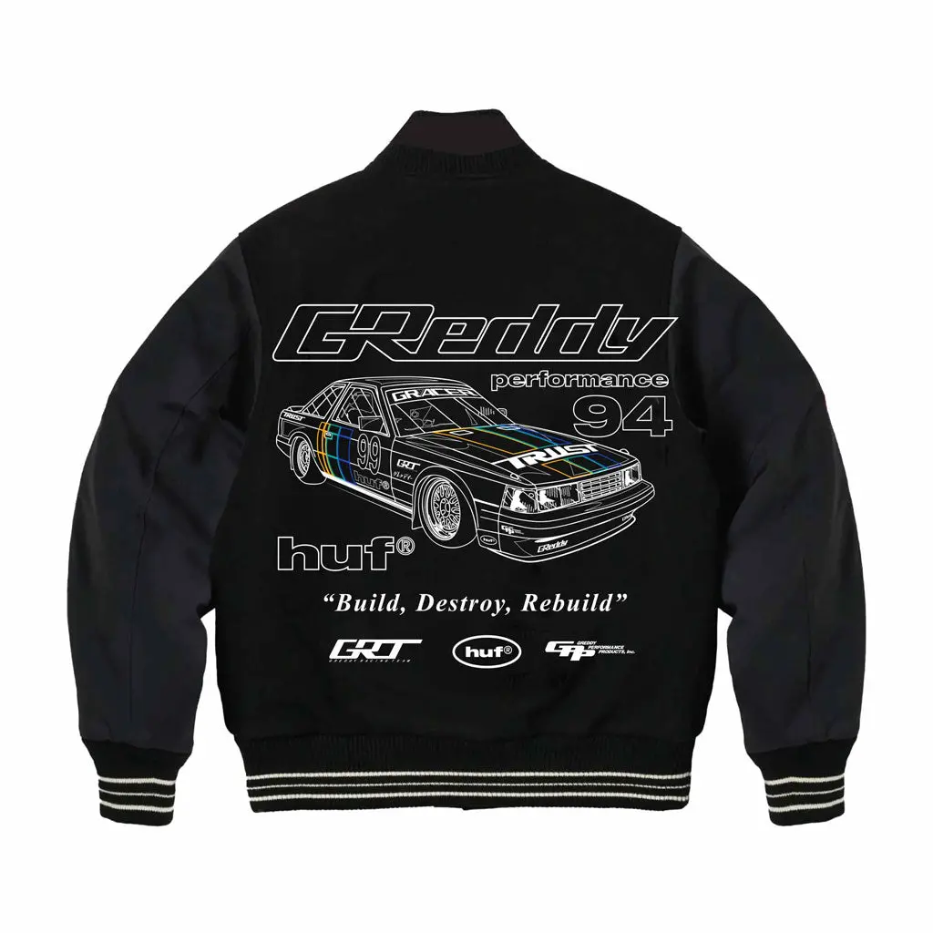 Huf X Greddy Varsity Jacket - Black 1