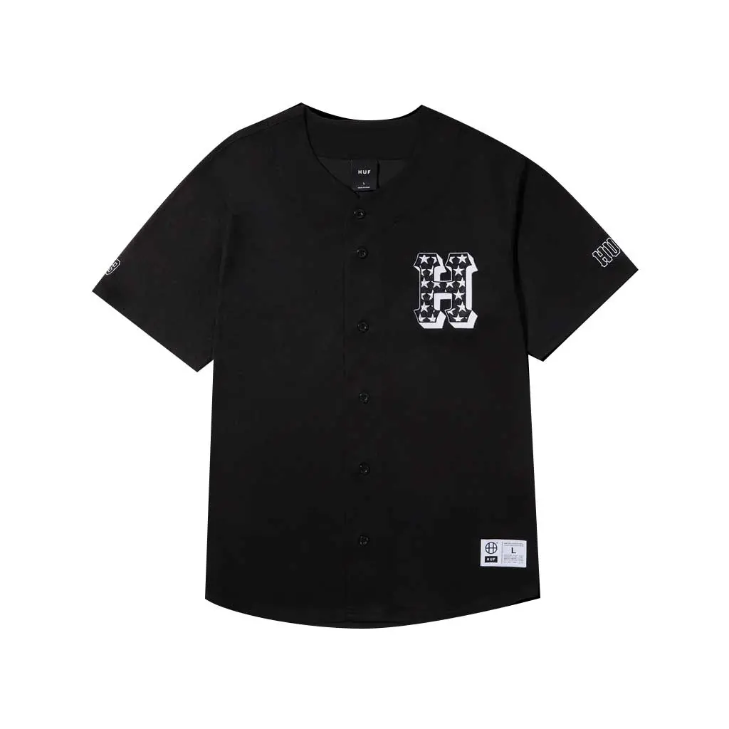 Huf H-Star Baseball Shirt - Black 1