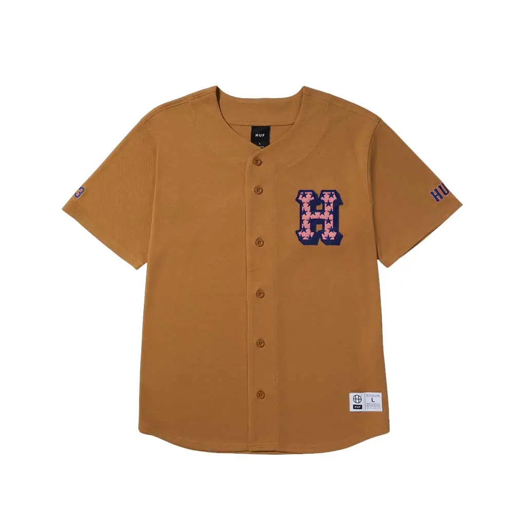 Huf H-Star Baseball Shirt - Desert 1