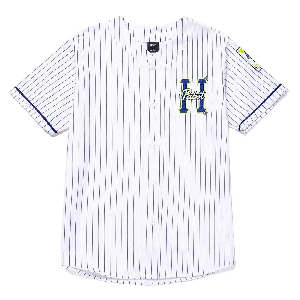 Huf X Prb Pabst Twill Baseball Jersey - White 1