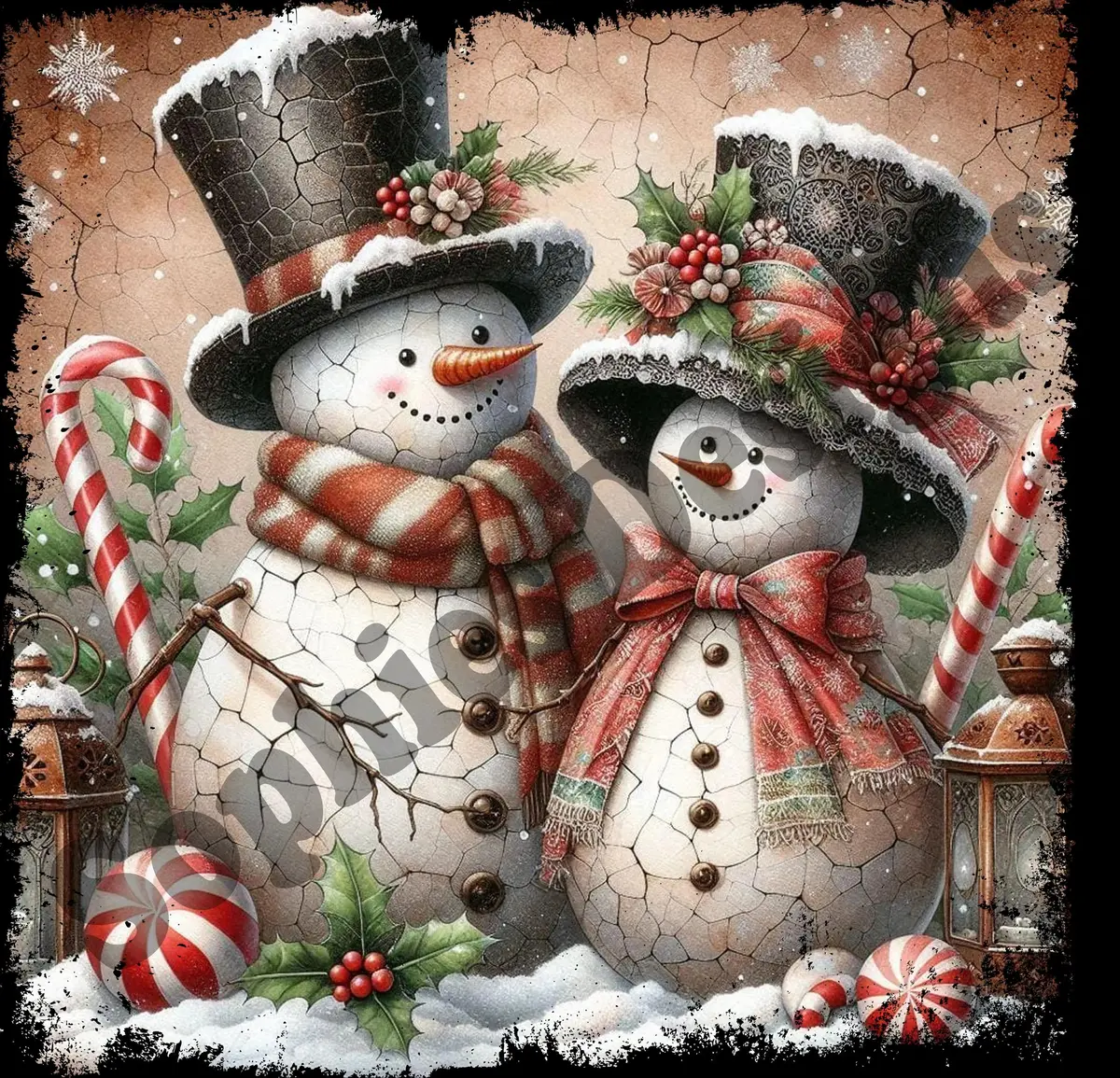 Mr. And Mrs. Snowman Digitial Download 1