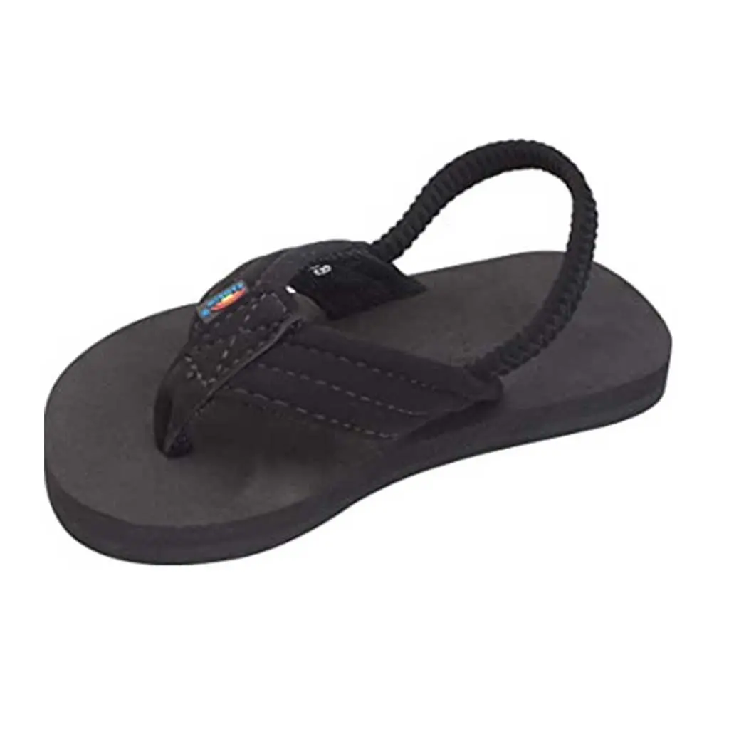 Rainbow Kid's Grombows - Soft Rubber Top Sole With A Neoprene Strap - Black 1