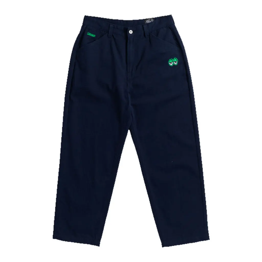 Krooked Eyes Emb Twill Pant - Navy/Green 1