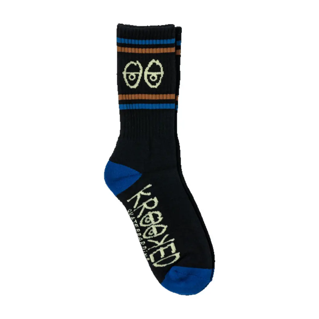 Krooked Eyes Sock - Black/Blue 1