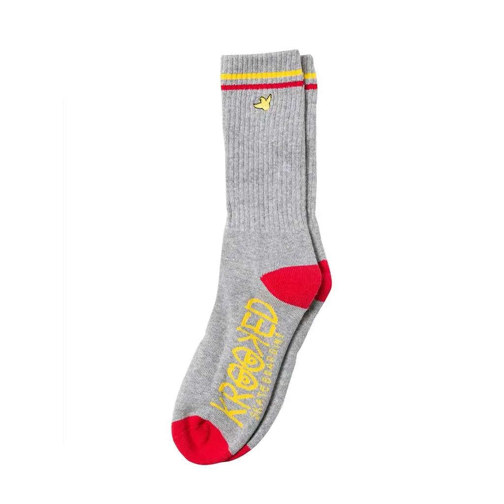 Krooked Bird Sock - Heather Grey 1
