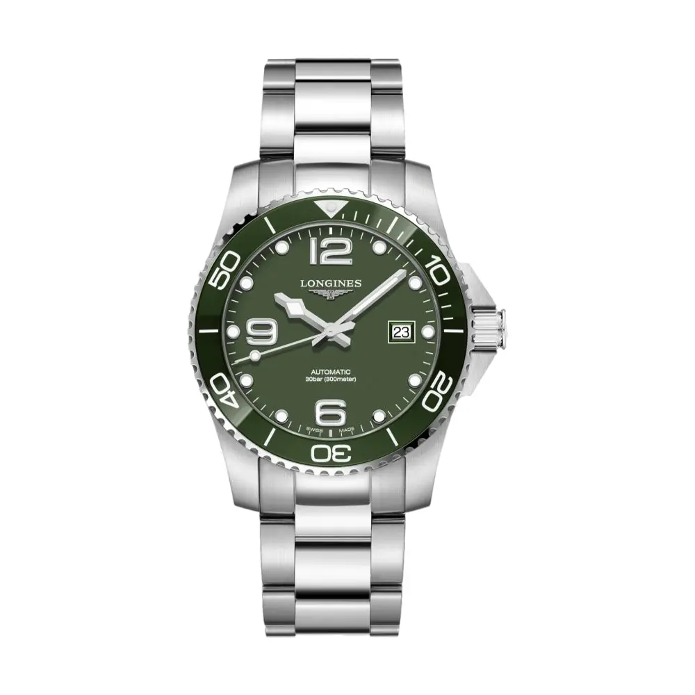 Hydroconquest 41Mm - Green On Bracelet 1