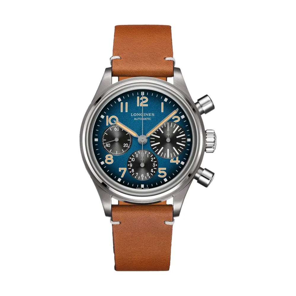 Avigation Bigeye 41Mm - Blue On Leather Strap 1