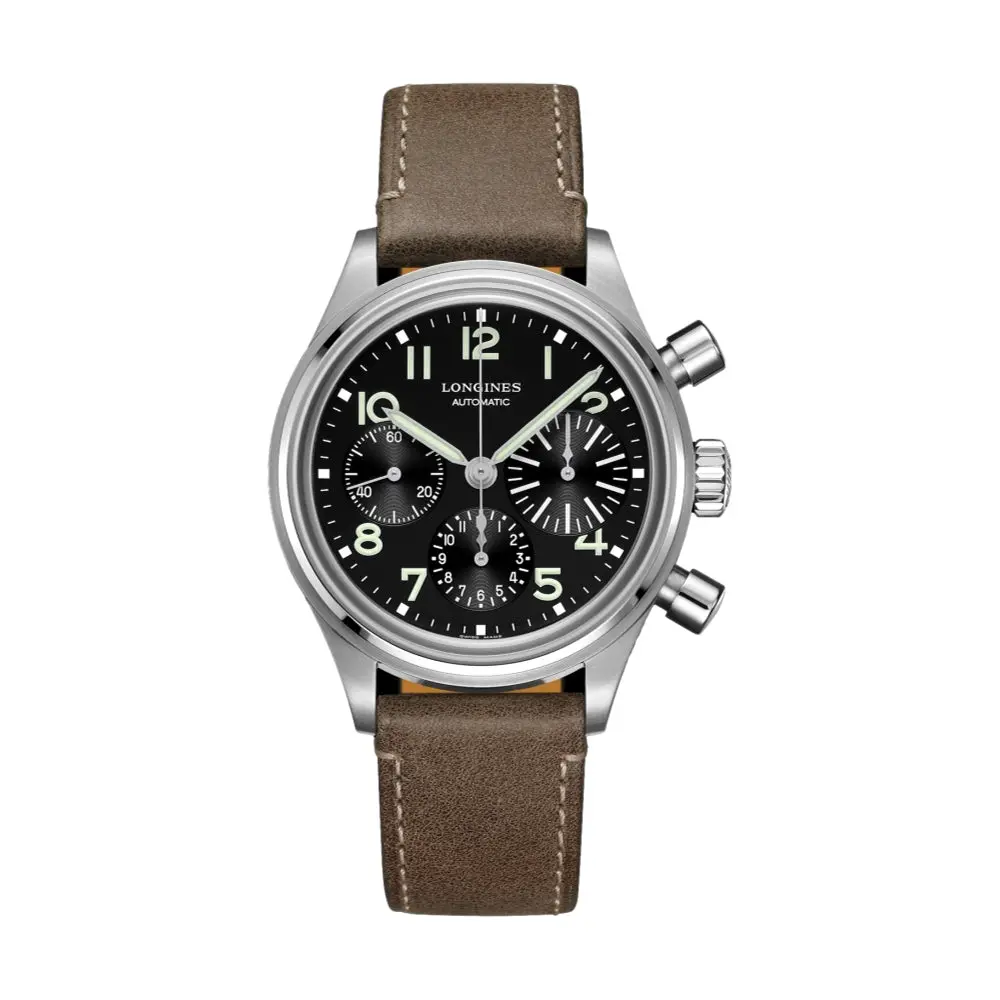 Avigation Bigeye 41Mm - Black On Leather Strap 1