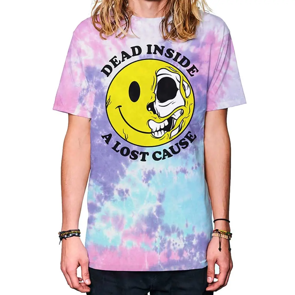 A Lost Cause Dead Inside Tie Dye Tee - Cotton Candy 1
