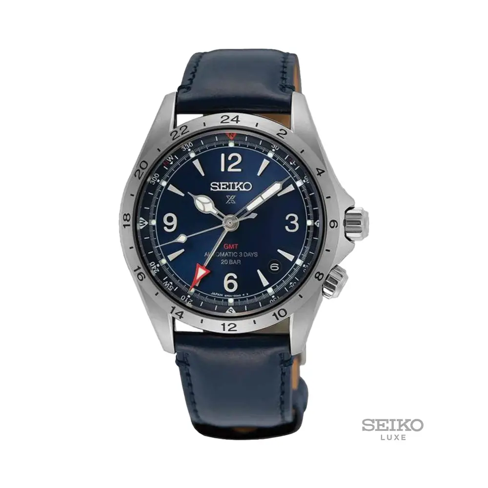 Spb377 Prospex Alpinist Gmt 39.5Mm - Blue On Leather Strap 1