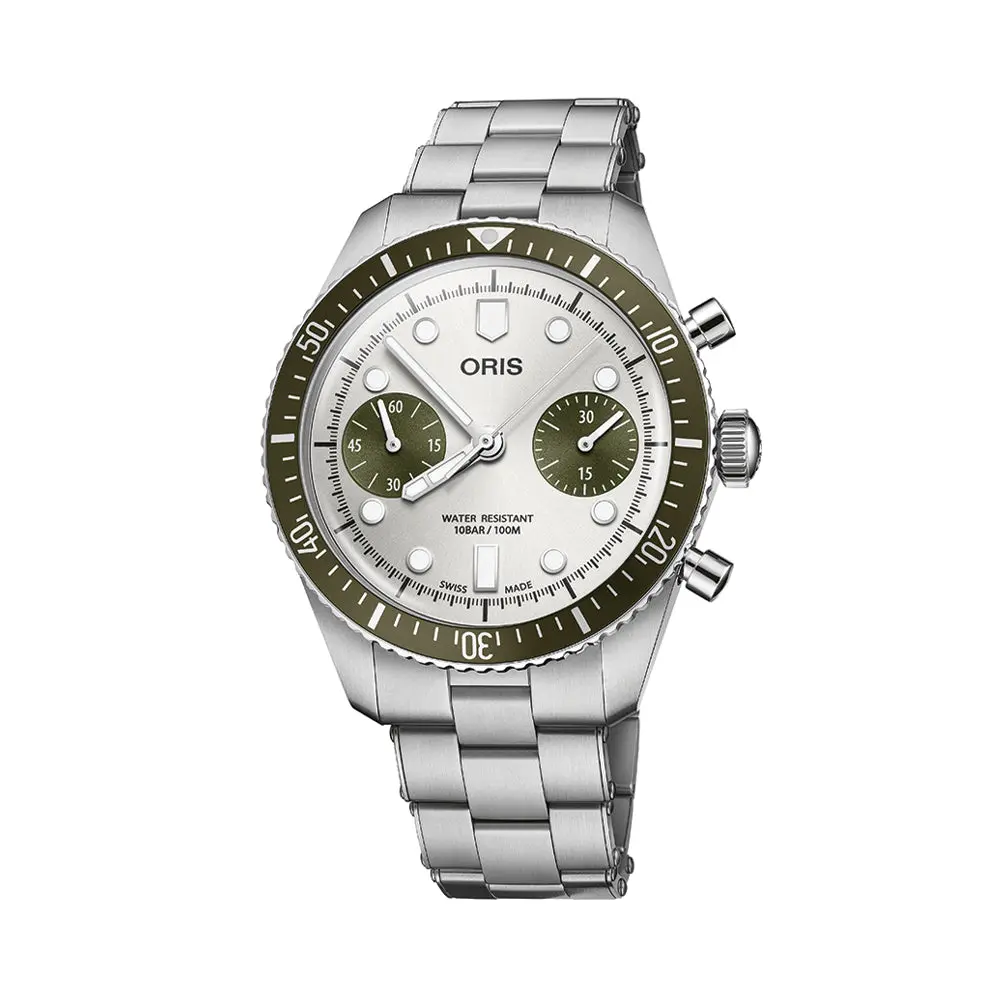 Divers Sixty-Five Chronograph 40Mm - Silver On Bracelet 1