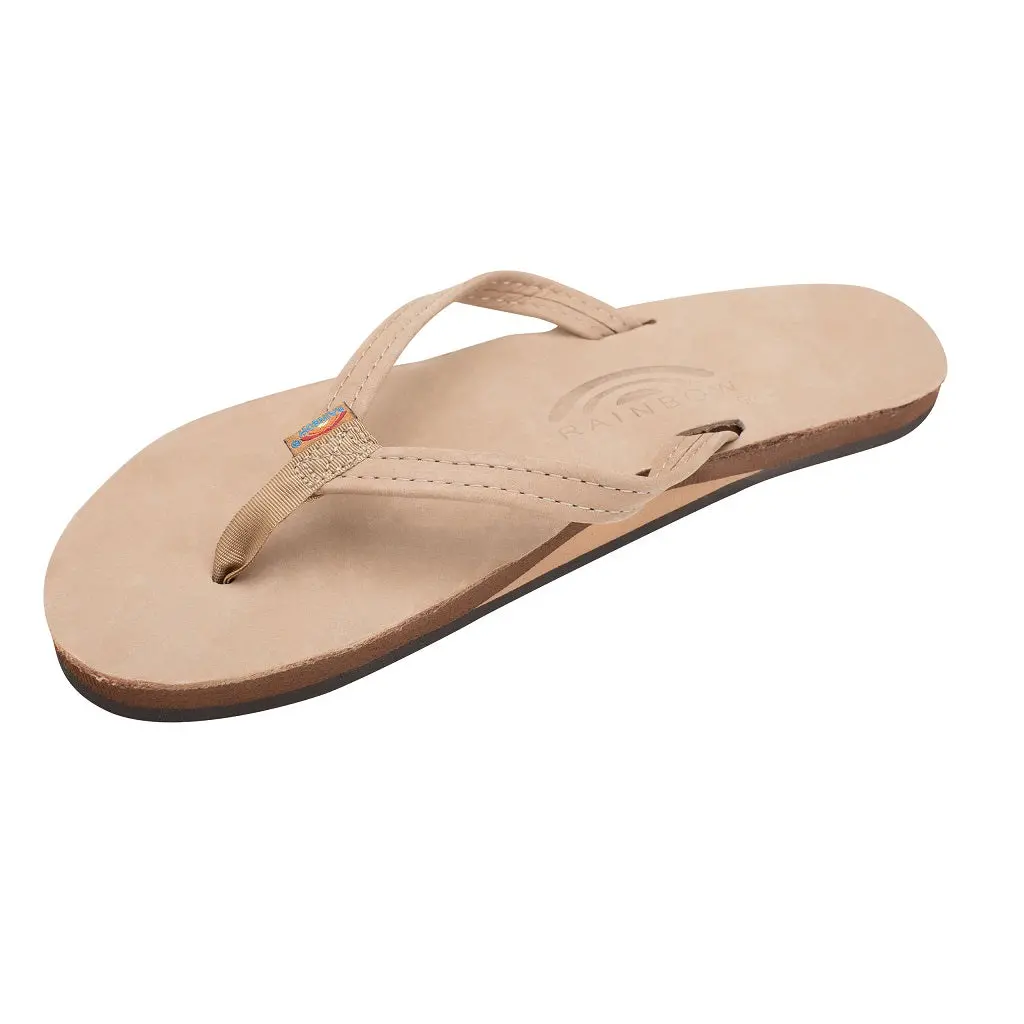 Rainbow Women's Single Layer Premier Leather Narrow Strap With Arch Support  - Sierra Brown 1