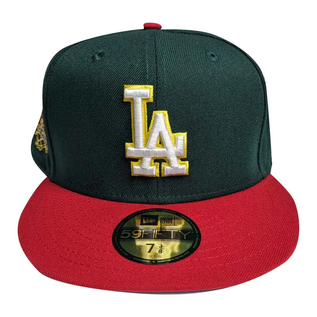 New Era 5950 La Dodgers 40Th Fitted Hat - Dark Green Scarlet 1
