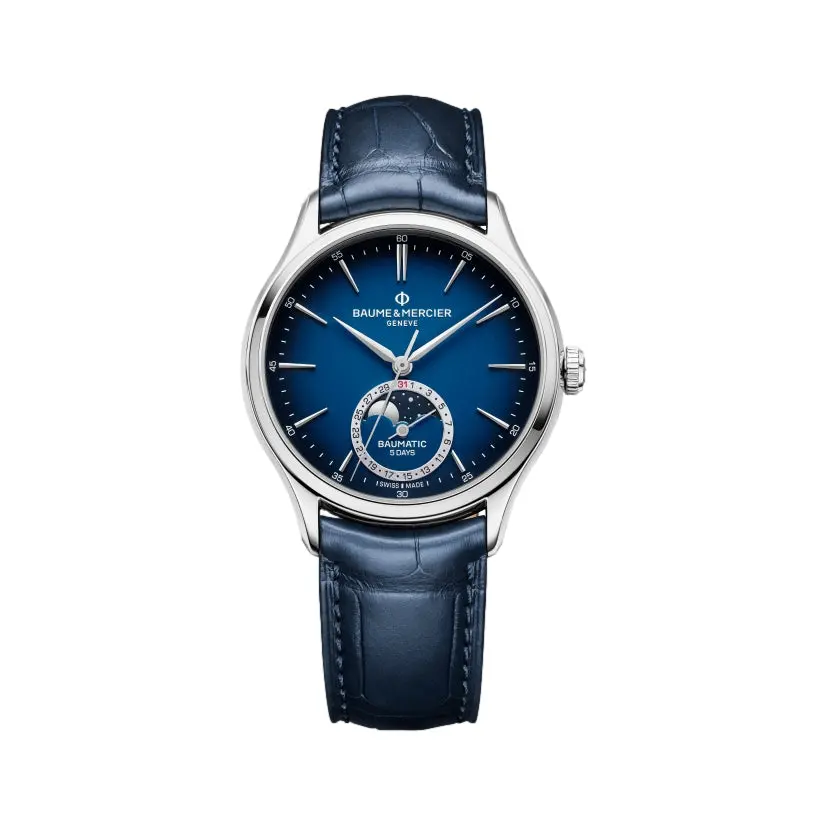 Clifton 10756 Moonphase 39Mm - Blue On Leather Strap 1