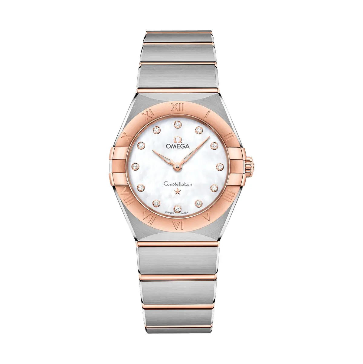 Constellation Quartz Steel And Sedna™ Gold 28Mm - White, Mother-Of-Pearl On Bracelet 1