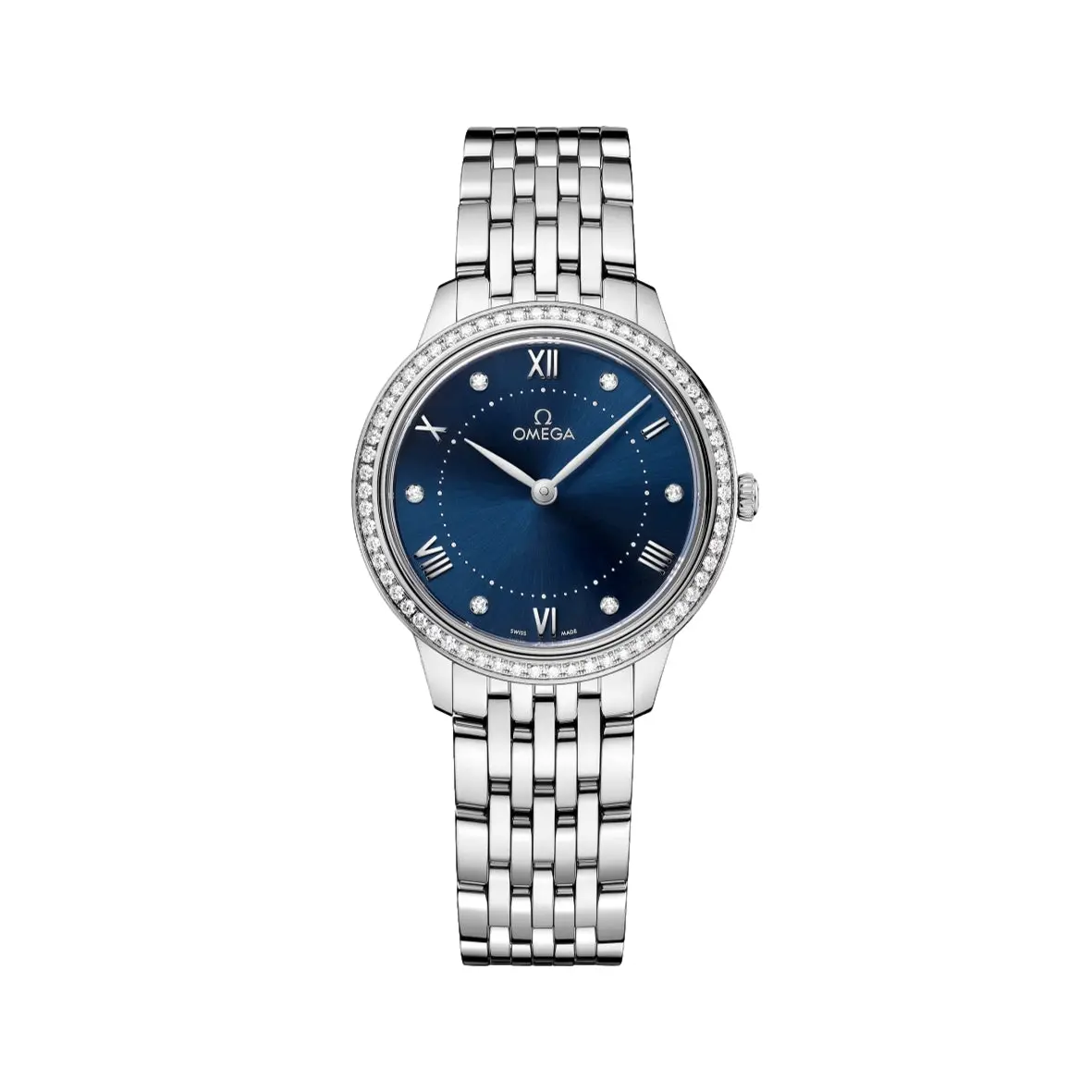 De Ville Prestige Diamonds Quartz 30Mm - Blue On Bracelet 1