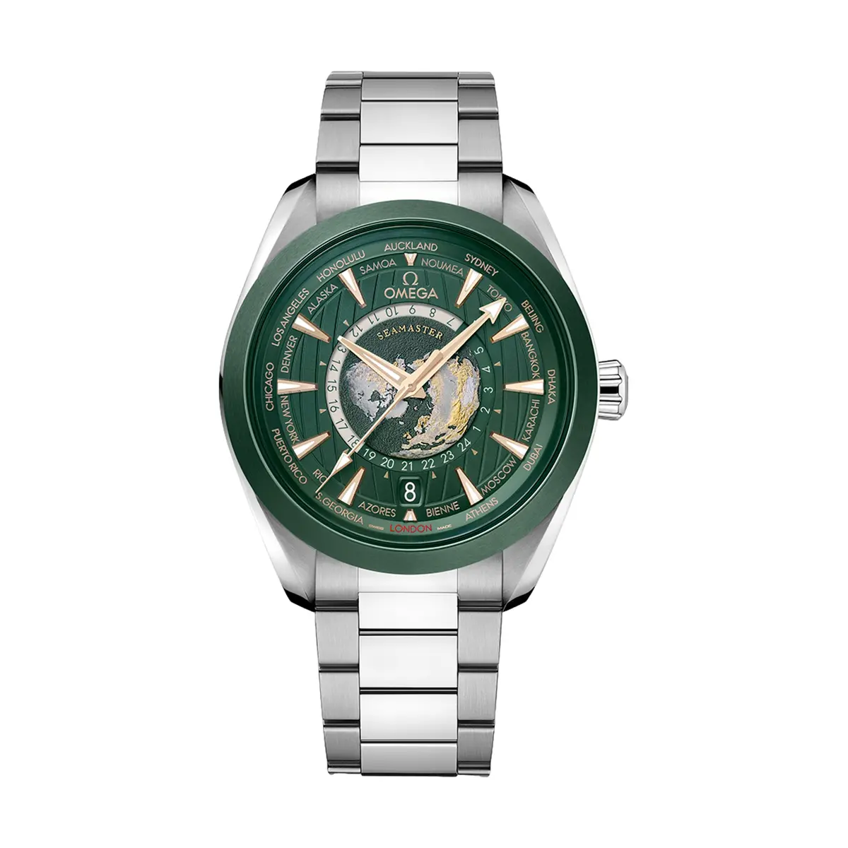 Seamaster Aqua Terra 150M Gmt Worldtimer 43Mm - Green On Bracelet 1