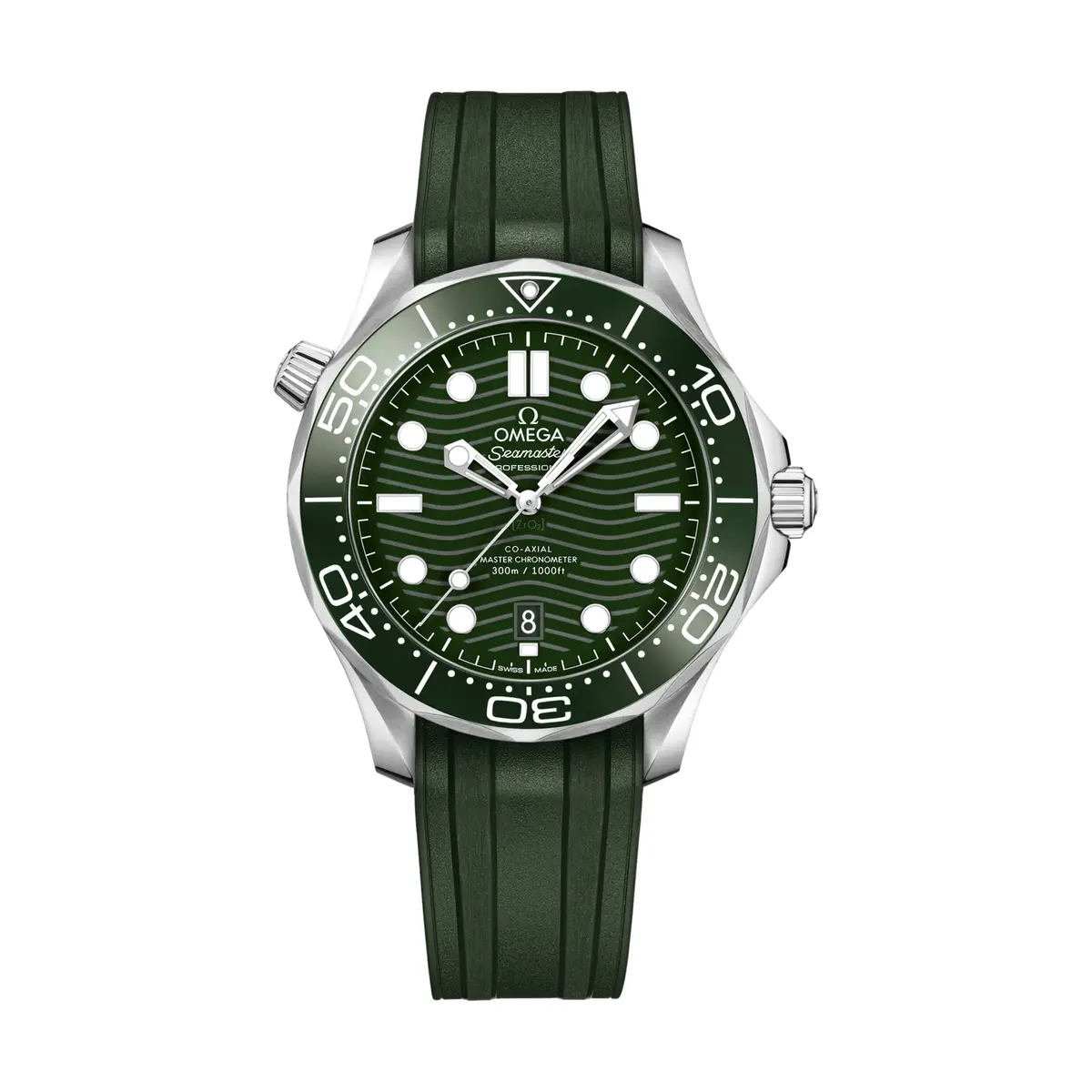 Seamaster Diver 300M 42Mm - Green On Rubber Strap 1