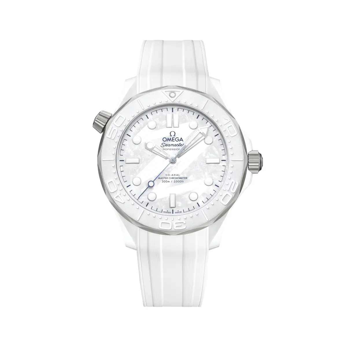 Seamaster Diver 300M Milano Cortina 2026 43.5Mm - White On Rubber Strap 1