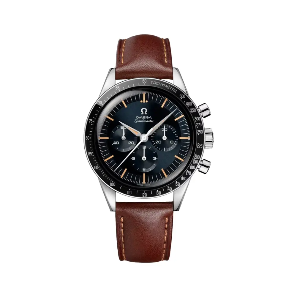 Speedmaster "First Omega In Space" - Blue On Brown Leather Strap 1